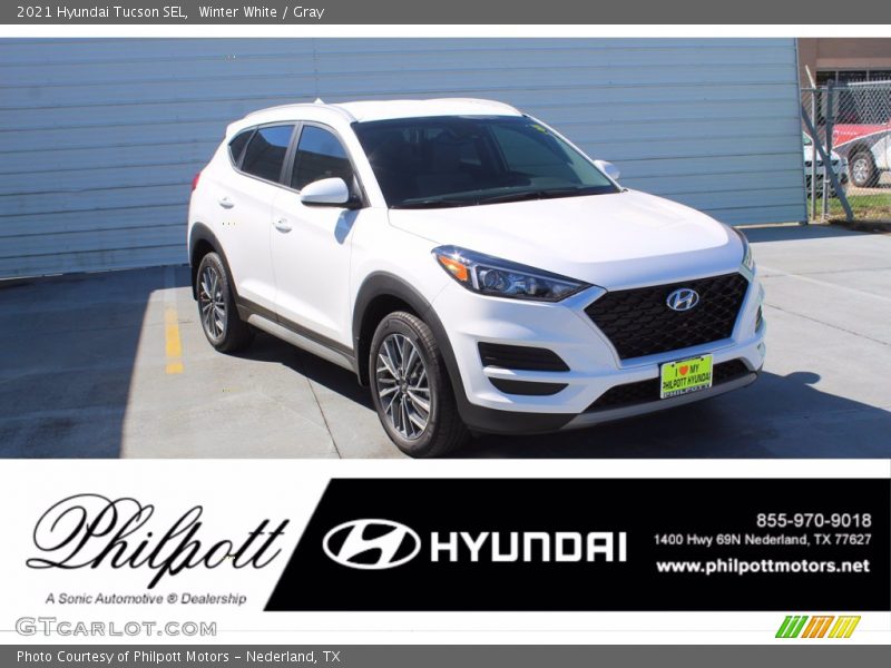 Winter White / Gray 2021 Hyundai Tucson SEL