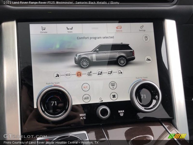 Controls of 2021 Range Rover P525 Westminster