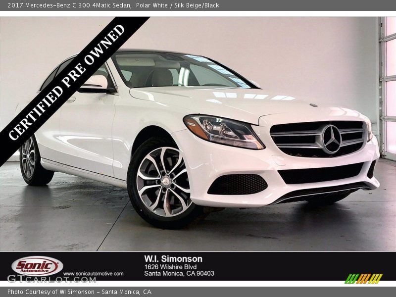 Polar White / Silk Beige/Black 2017 Mercedes-Benz C 300 4Matic Sedan