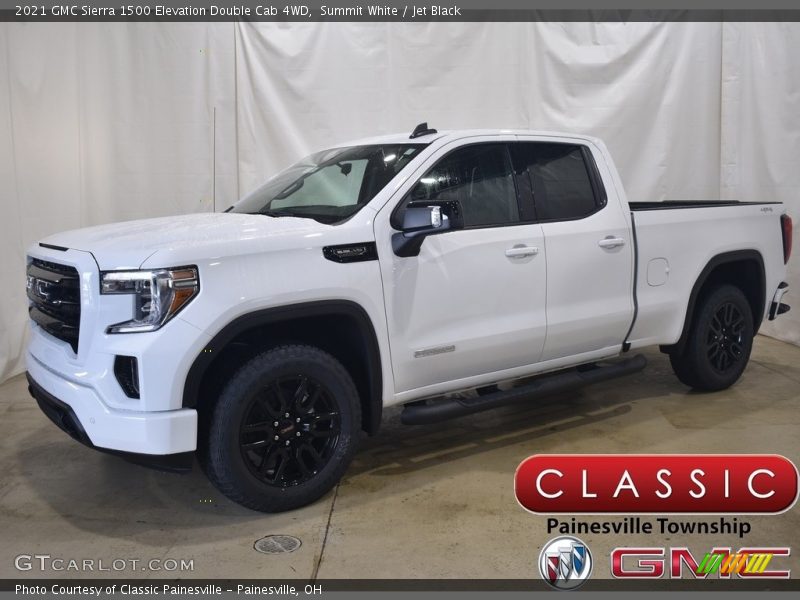 Summit White / Jet Black 2021 GMC Sierra 1500 Elevation Double Cab 4WD