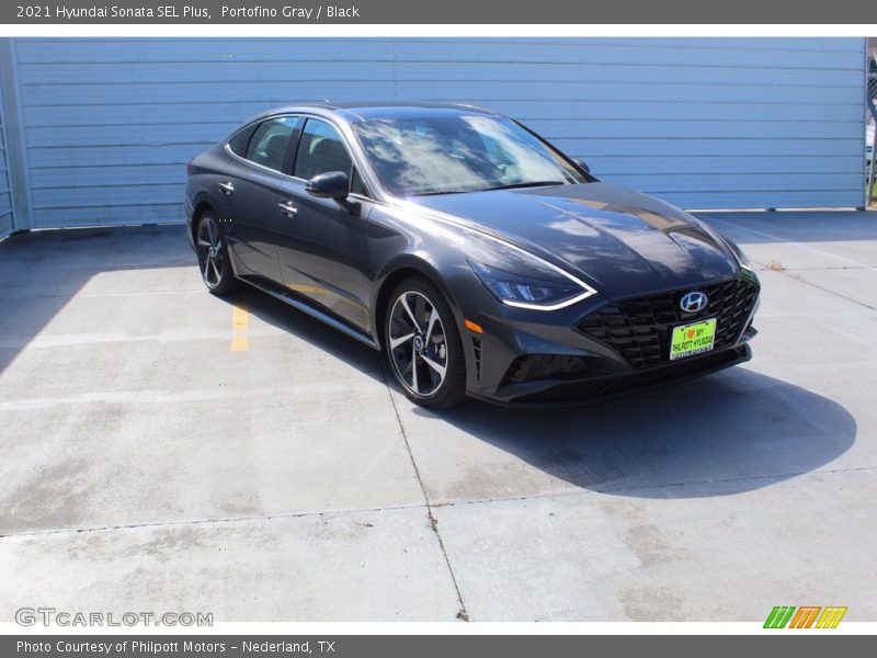 Portofino Gray / Black 2021 Hyundai Sonata SEL Plus