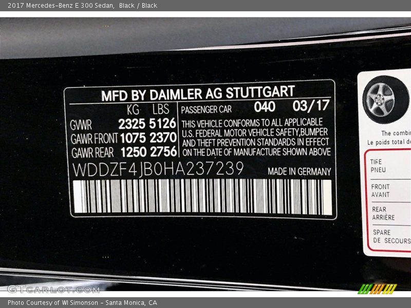 Black / Black 2017 Mercedes-Benz E 300 Sedan