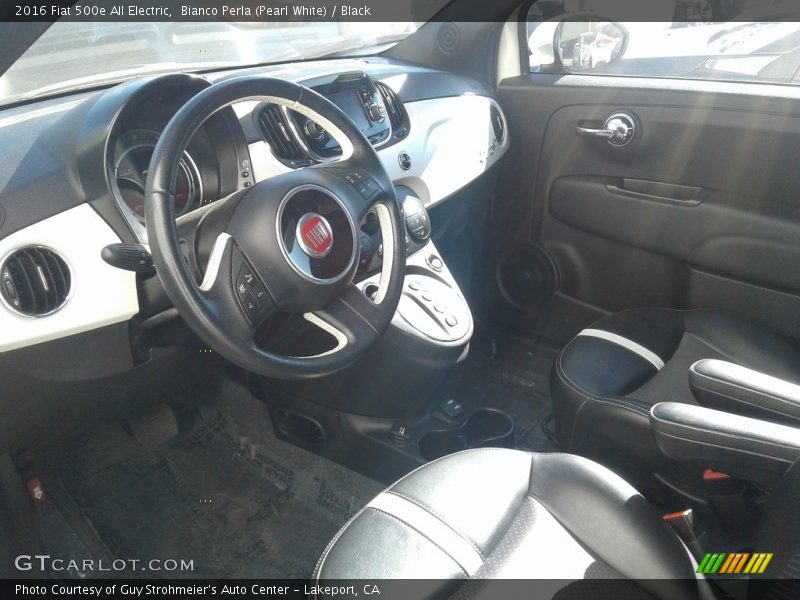  2016 500e All Electric Black Interior