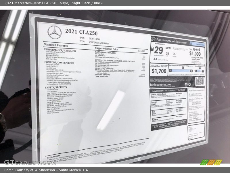 Night Black / Black 2021 Mercedes-Benz CLA 250 Coupe