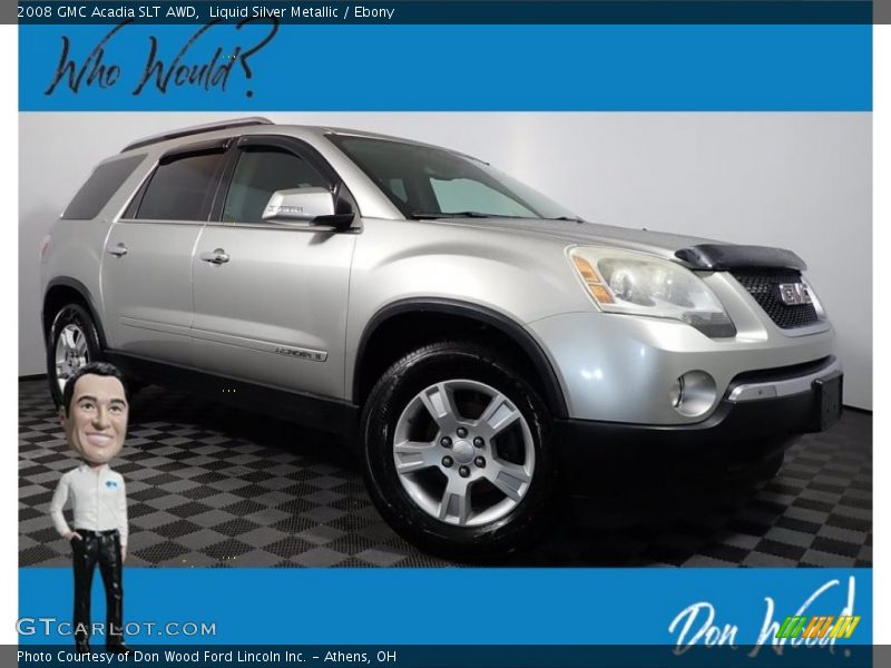 Liquid Silver Metallic / Ebony 2008 GMC Acadia SLT AWD