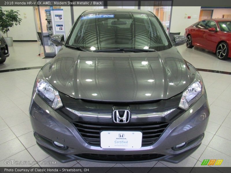 Modern Steel Metallic / Black 2018 Honda HR-V EX AWD