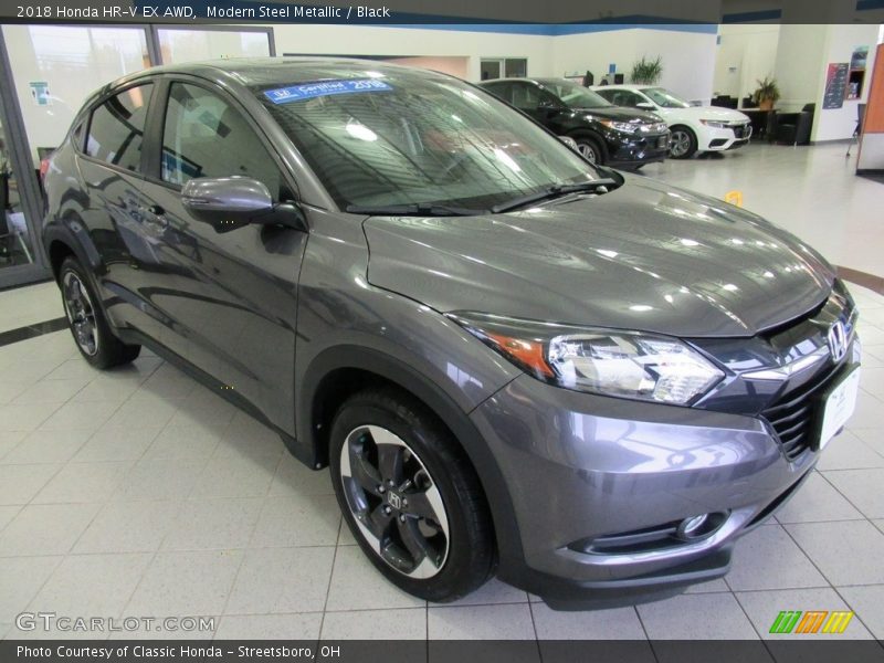 Modern Steel Metallic / Black 2018 Honda HR-V EX AWD