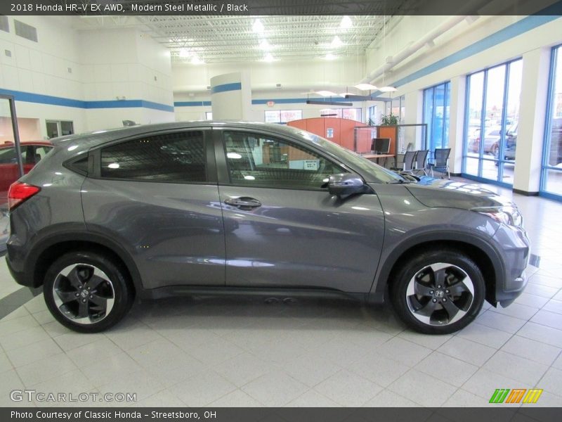 Modern Steel Metallic / Black 2018 Honda HR-V EX AWD