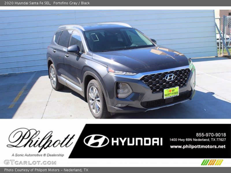 Portofino Gray / Black 2020 Hyundai Santa Fe SEL