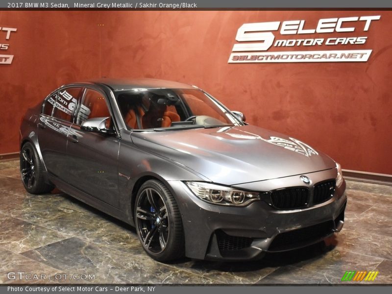 Mineral Grey Metallic / Sakhir Orange/Black 2017 BMW M3 Sedan