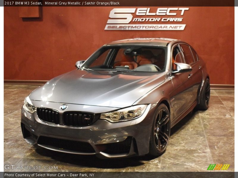 Mineral Grey Metallic / Sakhir Orange/Black 2017 BMW M3 Sedan