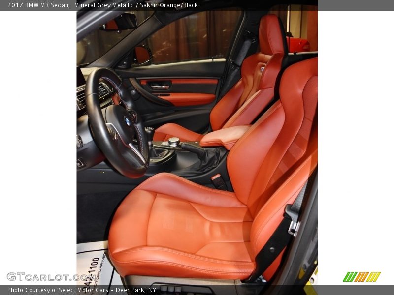 Mineral Grey Metallic / Sakhir Orange/Black 2017 BMW M3 Sedan