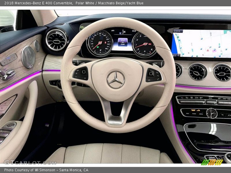 Polar White / Macchiato Beige/Yacht Blue 2018 Mercedes-Benz E 400 Convertible