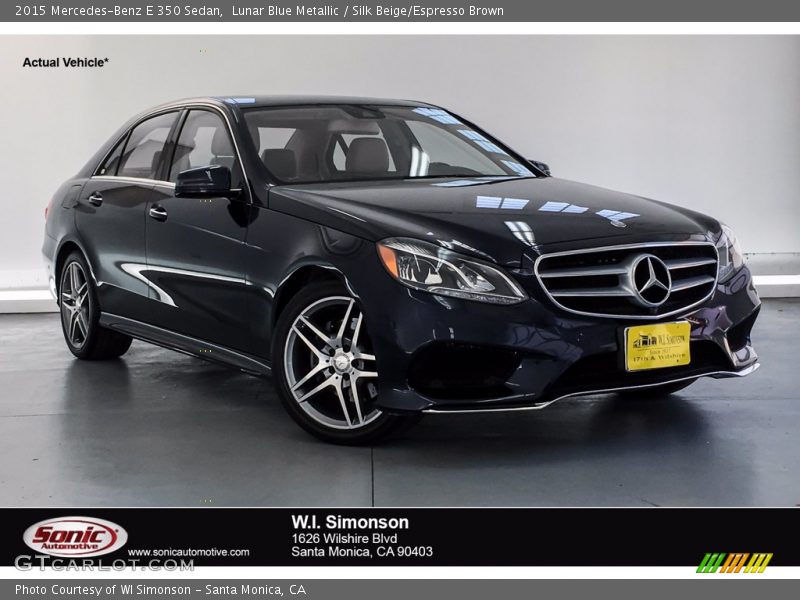 Lunar Blue Metallic / Silk Beige/Espresso Brown 2015 Mercedes-Benz E 350 Sedan