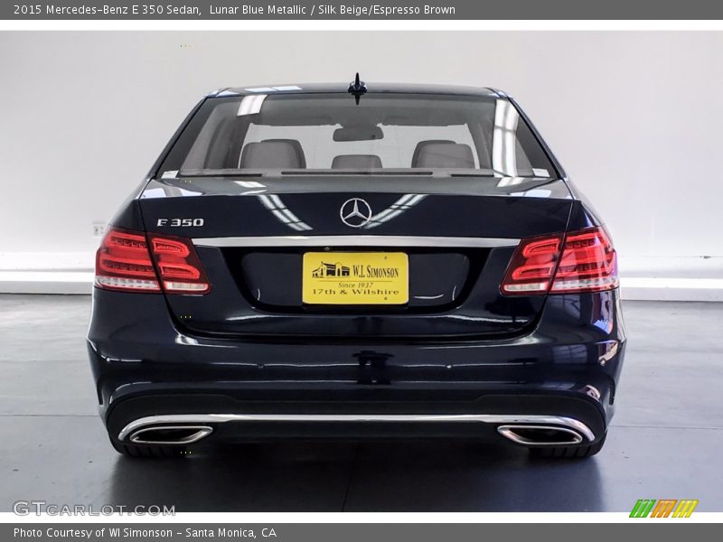 Lunar Blue Metallic / Silk Beige/Espresso Brown 2015 Mercedes-Benz E 350 Sedan