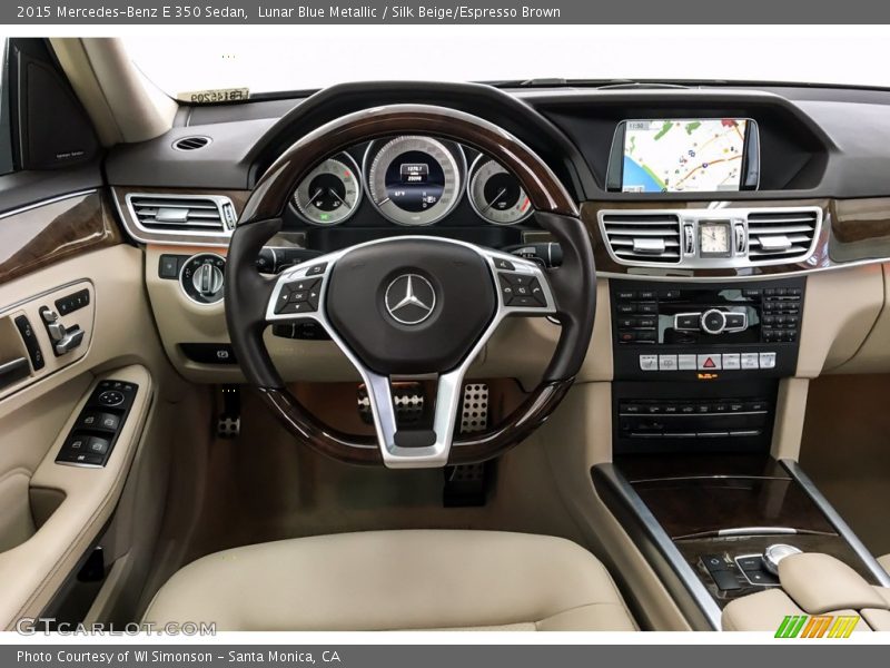 Lunar Blue Metallic / Silk Beige/Espresso Brown 2015 Mercedes-Benz E 350 Sedan