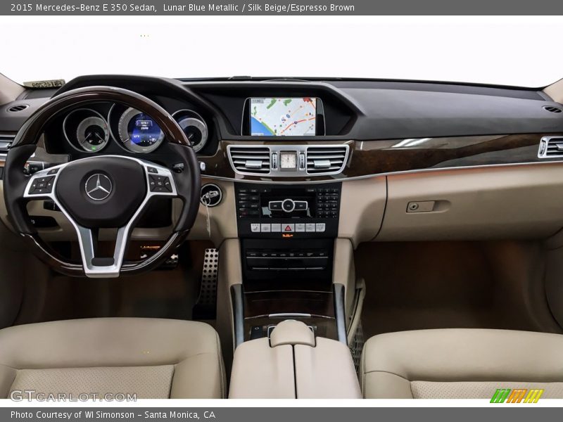 Lunar Blue Metallic / Silk Beige/Espresso Brown 2015 Mercedes-Benz E 350 Sedan
