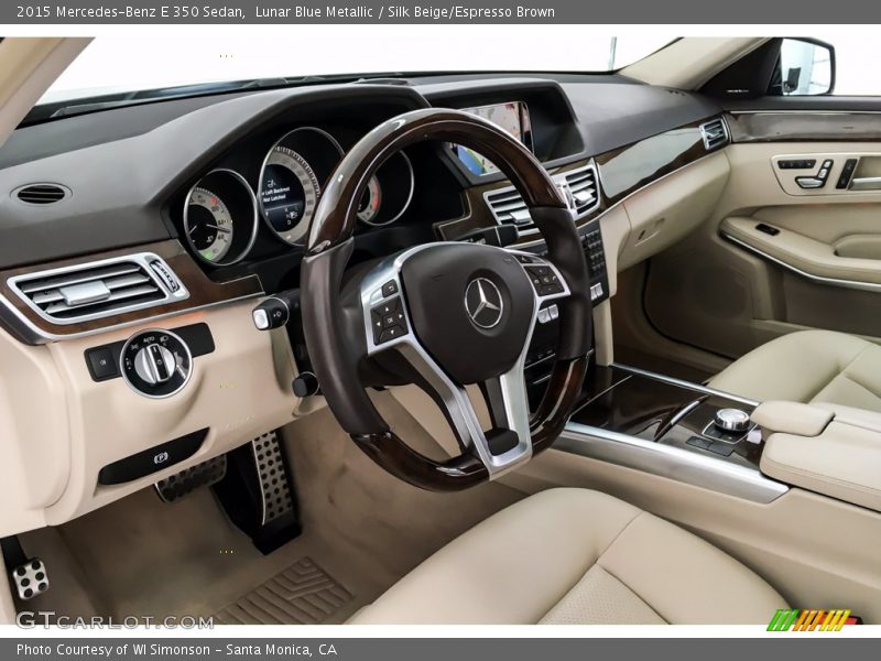 Lunar Blue Metallic / Silk Beige/Espresso Brown 2015 Mercedes-Benz E 350 Sedan