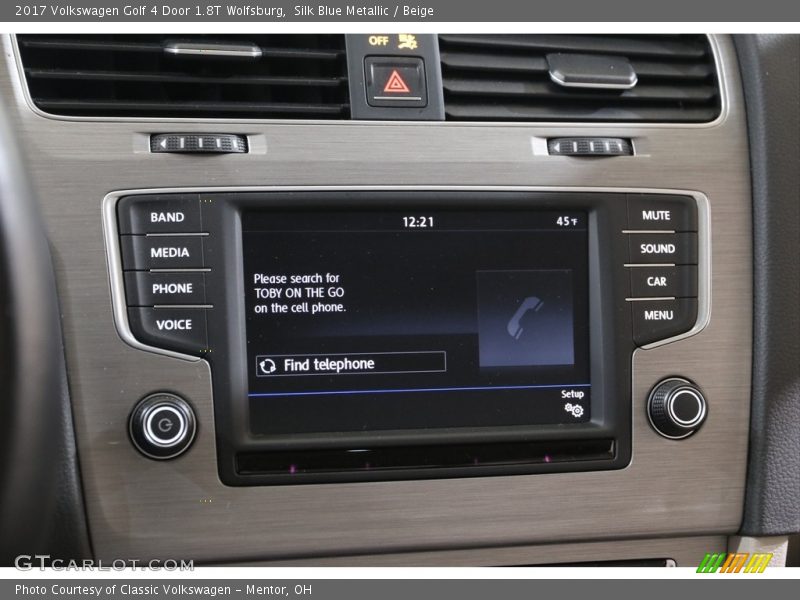 Silk Blue Metallic / Beige 2017 Volkswagen Golf 4 Door 1.8T Wolfsburg