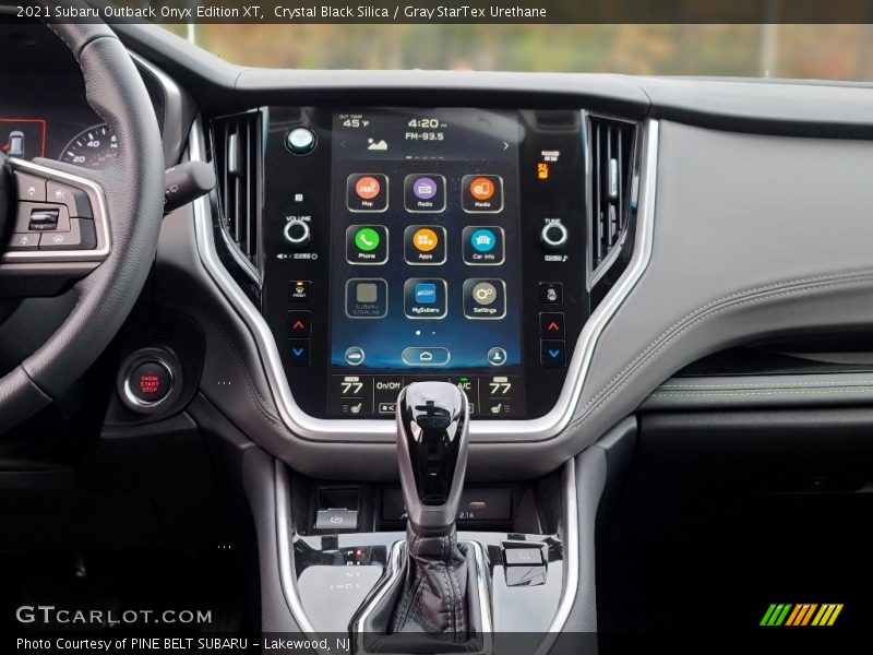 Controls of 2021 Outback Onyx Edition XT