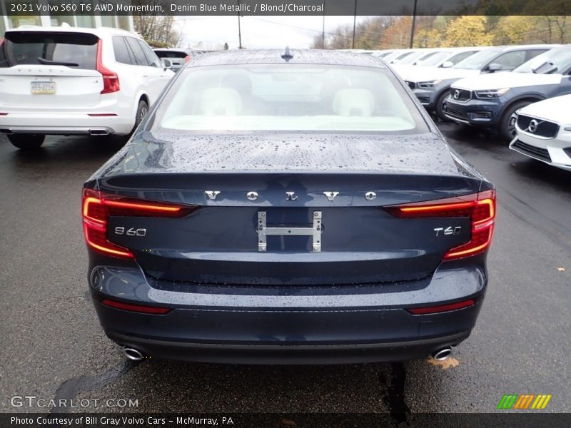 Denim Blue Metallic / Blond/Charcoal 2021 Volvo S60 T6 AWD Momentum