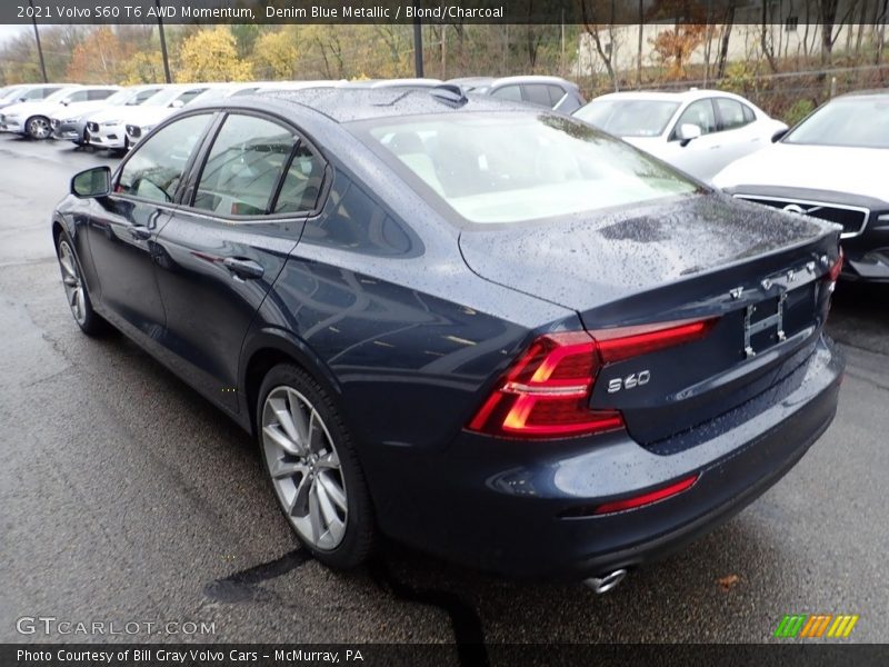 Denim Blue Metallic / Blond/Charcoal 2021 Volvo S60 T6 AWD Momentum