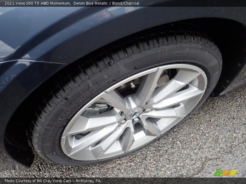 Denim Blue Metallic / Blond/Charcoal 2021 Volvo S60 T6 AWD Momentum