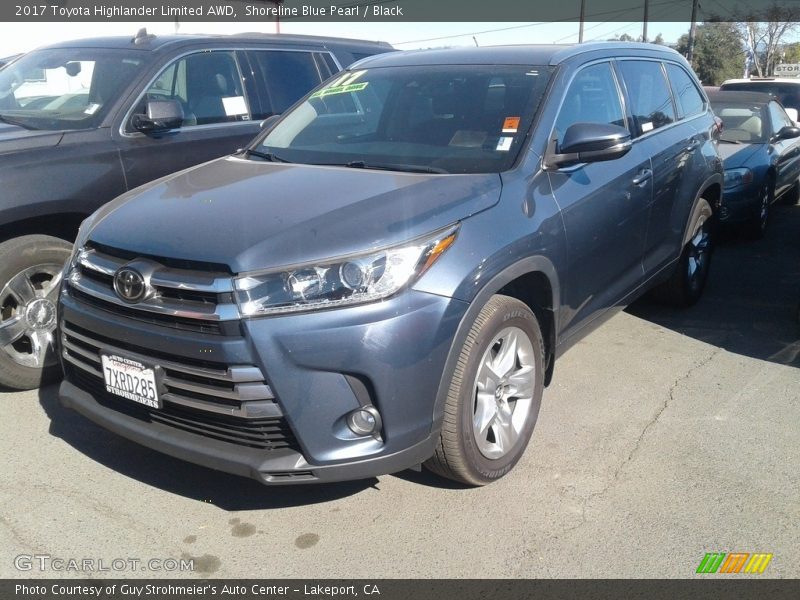 Shoreline Blue Pearl / Black 2017 Toyota Highlander Limited AWD
