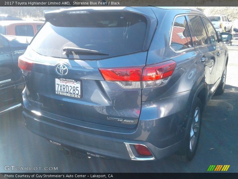 Shoreline Blue Pearl / Black 2017 Toyota Highlander Limited AWD