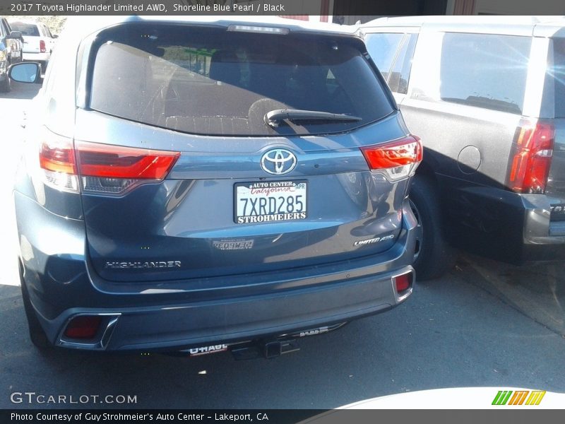 Shoreline Blue Pearl / Black 2017 Toyota Highlander Limited AWD