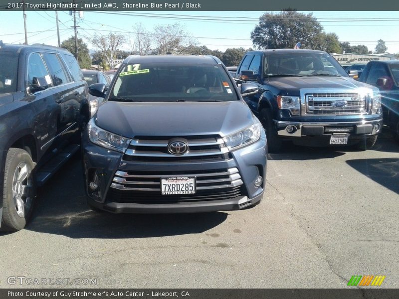 Shoreline Blue Pearl / Black 2017 Toyota Highlander Limited AWD