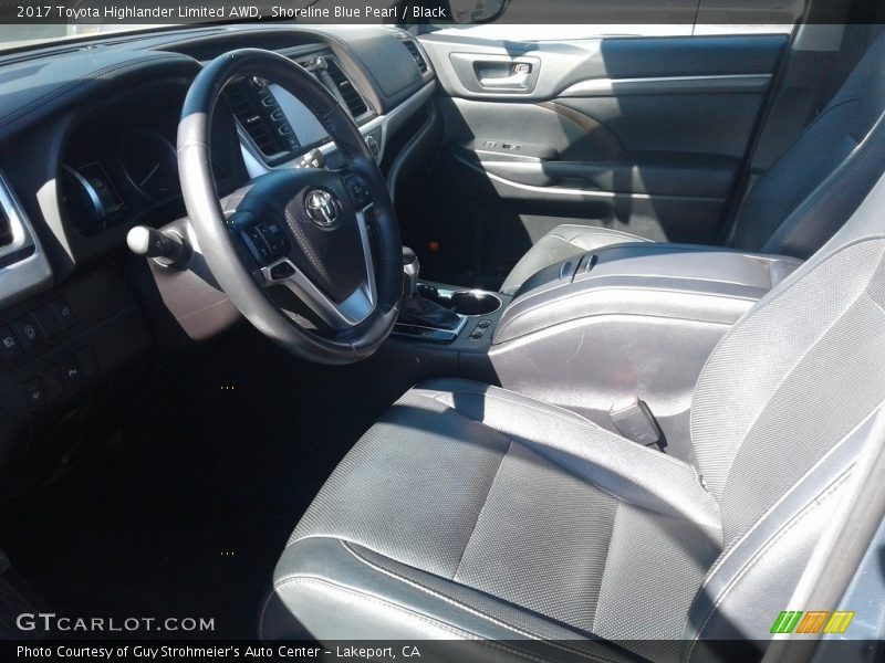 Shoreline Blue Pearl / Black 2017 Toyota Highlander Limited AWD