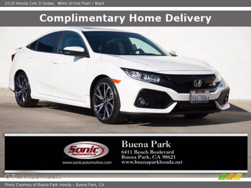 White Orchid Pearl / Black 2018 Honda Civic Si Sedan