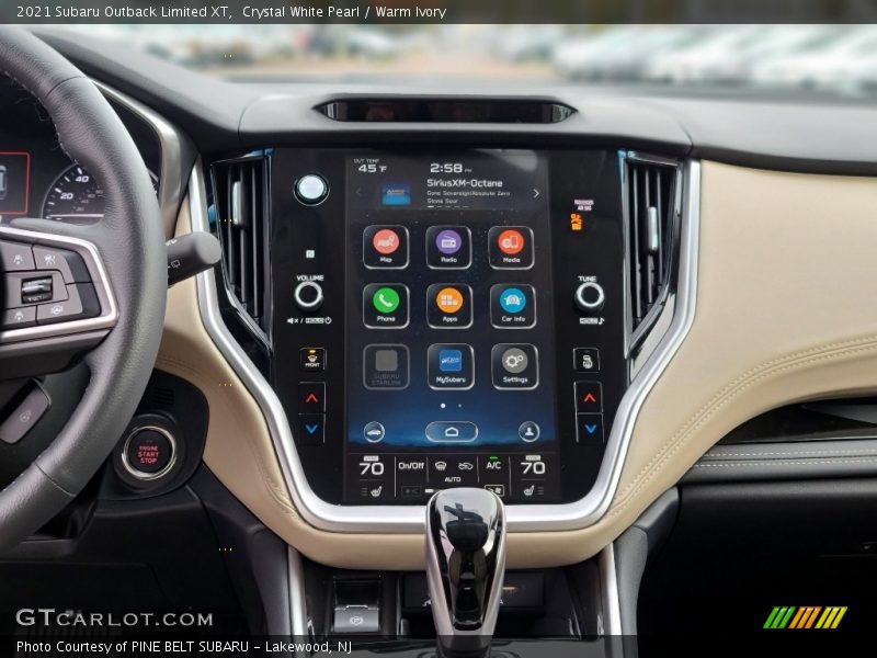 Controls of 2021 Outback Limited XT