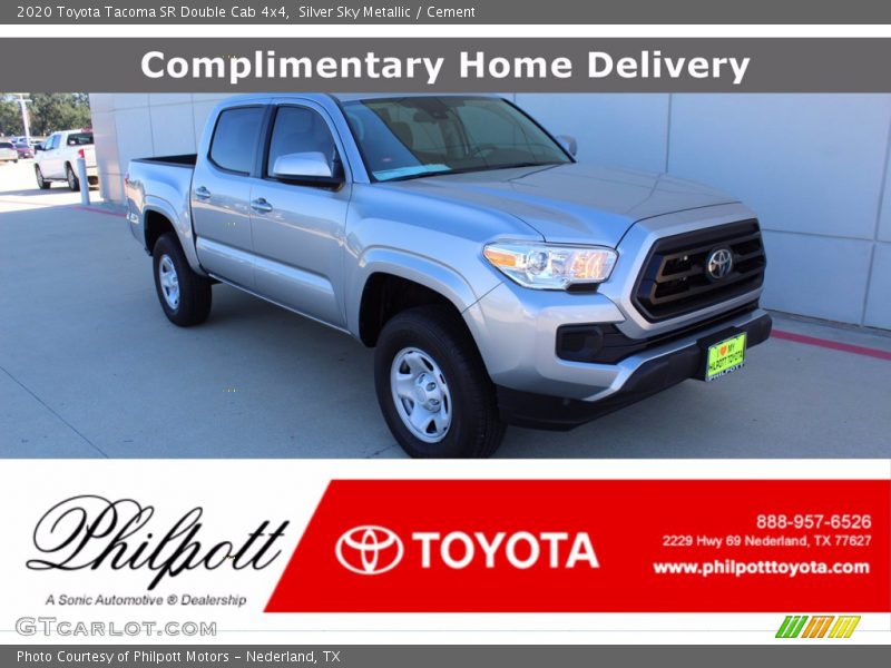 Silver Sky Metallic / Cement 2020 Toyota Tacoma SR Double Cab 4x4