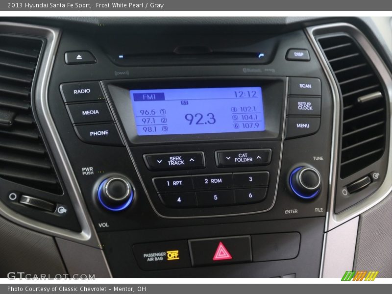 Frost White Pearl / Gray 2013 Hyundai Santa Fe Sport