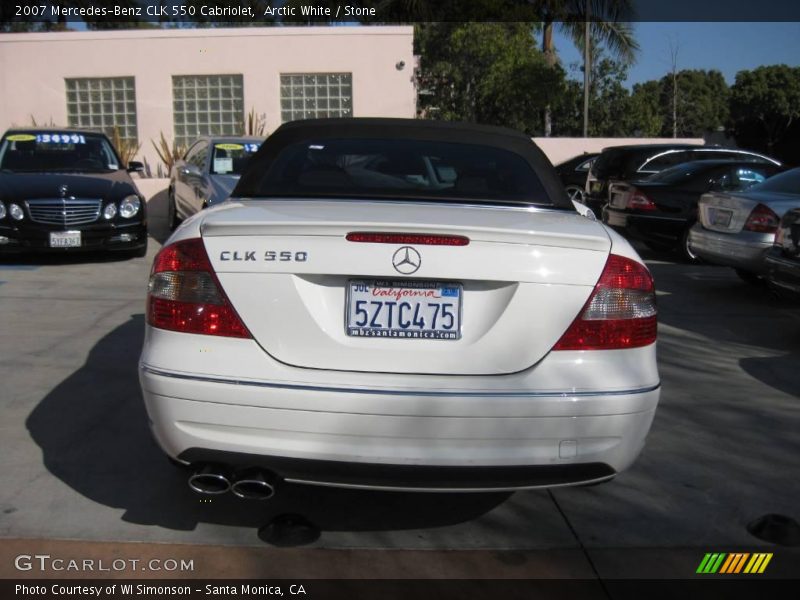 Arctic White / Stone 2007 Mercedes-Benz CLK 550 Cabriolet