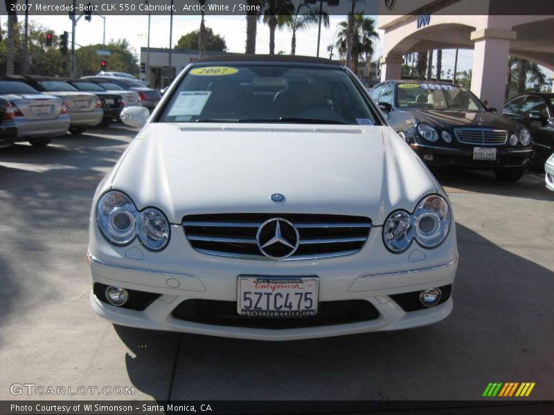 Arctic White / Stone 2007 Mercedes-Benz CLK 550 Cabriolet