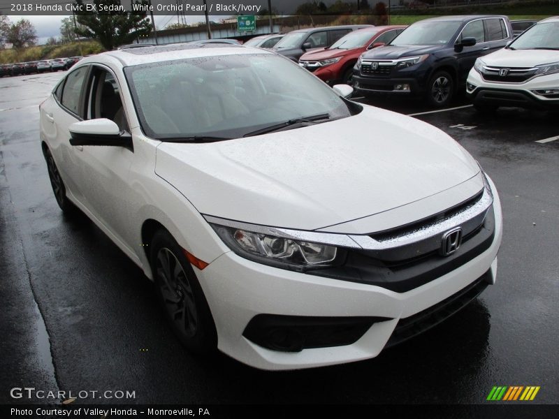 White Orchid Pearl / Black/Ivory 2018 Honda Civic EX Sedan