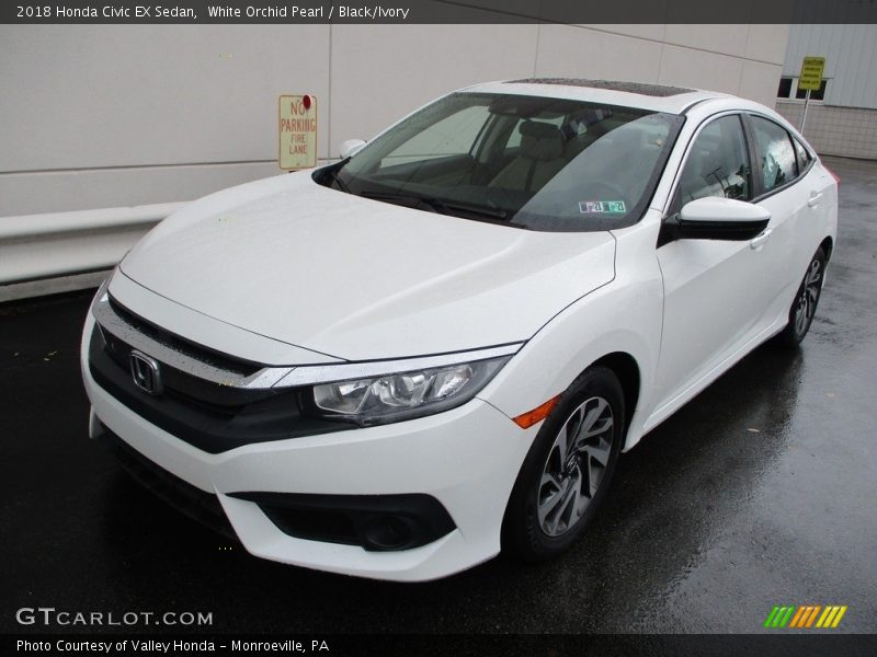 White Orchid Pearl / Black/Ivory 2018 Honda Civic EX Sedan