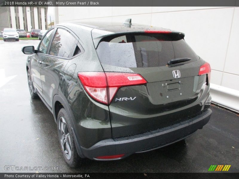 Misty Green Pearl / Black 2018 Honda HR-V EX AWD