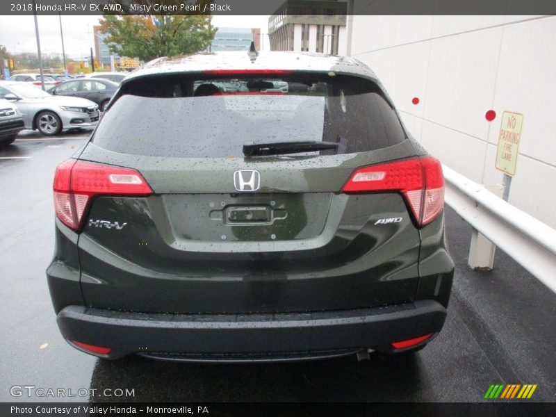 Misty Green Pearl / Black 2018 Honda HR-V EX AWD