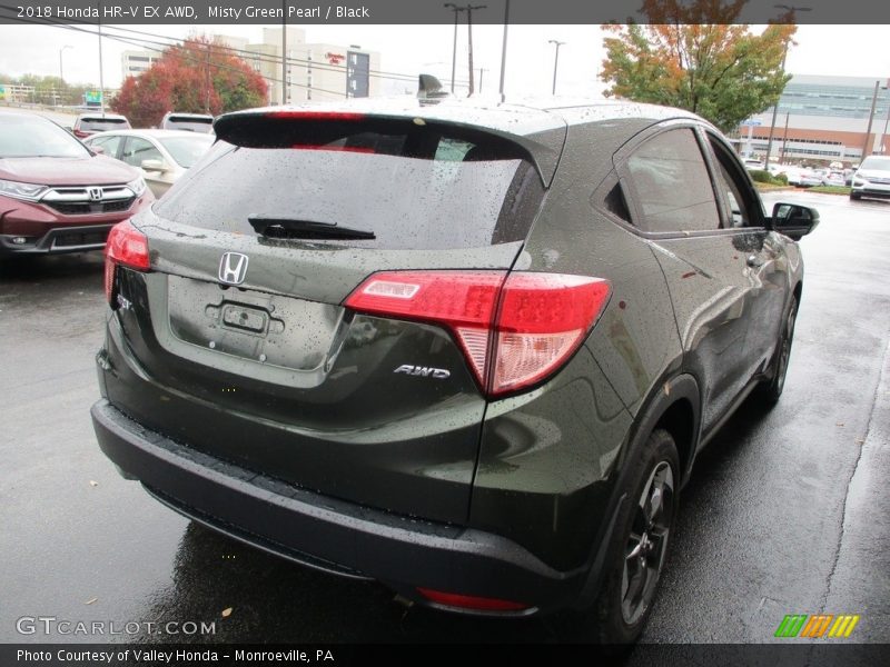 Misty Green Pearl / Black 2018 Honda HR-V EX AWD