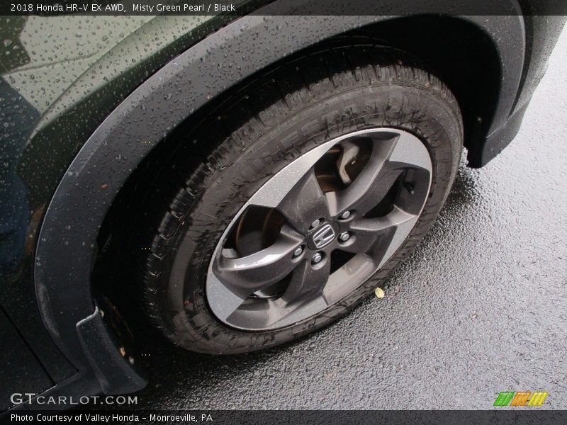 Misty Green Pearl / Black 2018 Honda HR-V EX AWD