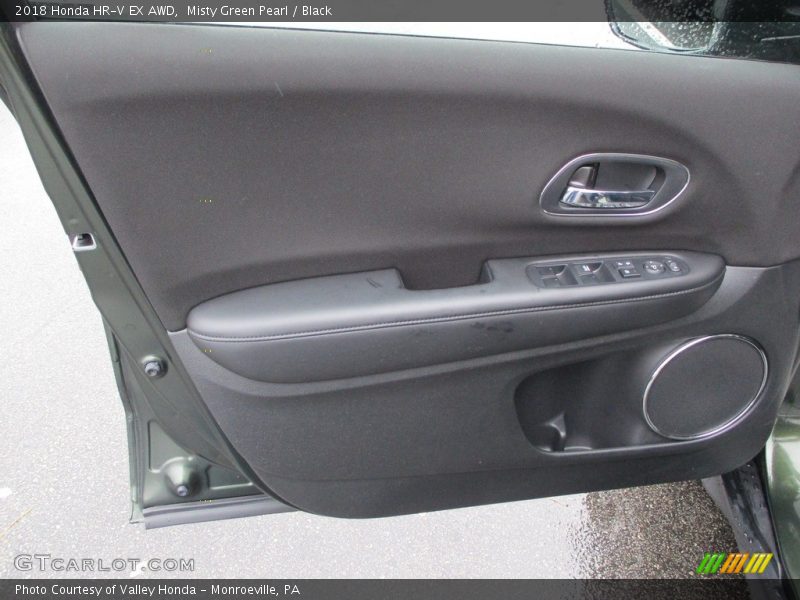 Misty Green Pearl / Black 2018 Honda HR-V EX AWD