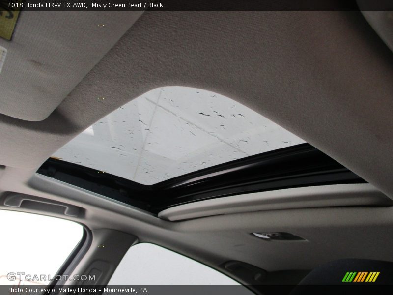 Misty Green Pearl / Black 2018 Honda HR-V EX AWD