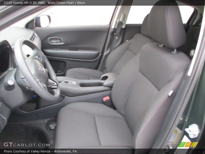 Misty Green Pearl / Black 2018 Honda HR-V EX AWD