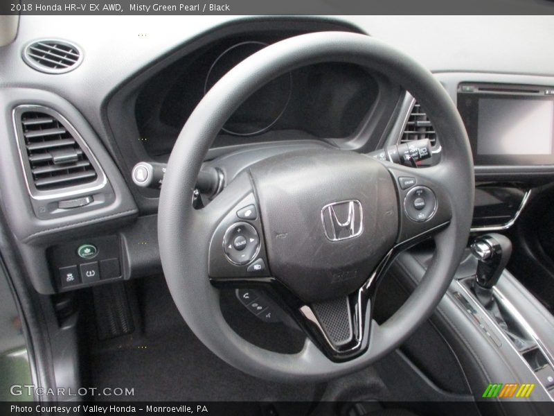Misty Green Pearl / Black 2018 Honda HR-V EX AWD