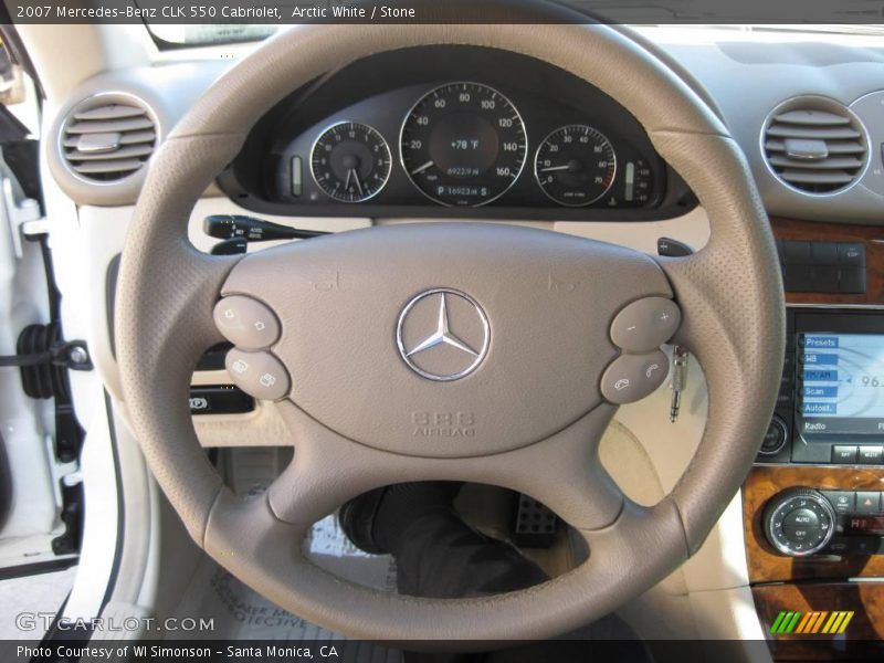 Arctic White / Stone 2007 Mercedes-Benz CLK 550 Cabriolet