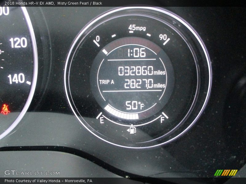 Misty Green Pearl / Black 2018 Honda HR-V EX AWD